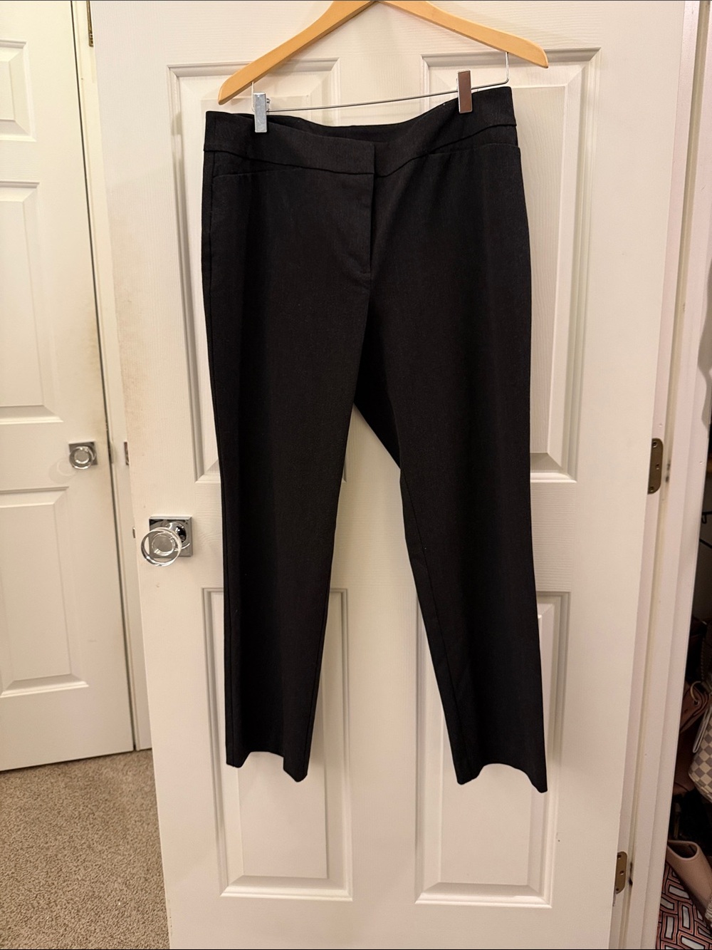 Ann Taylor Factory Black Straight-Leg trouser Pants